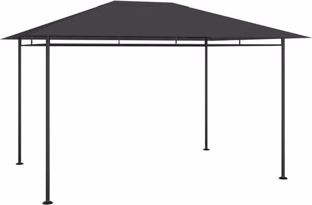 Berkfield Home Anthracite and Black Hip Gazebo W: 384 cm, D: 281 cm, H: 270 cm