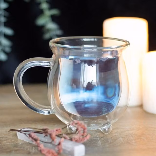 Uniqueful Transparent Double Walled Glass Cauldron Mug, 270ml – 1