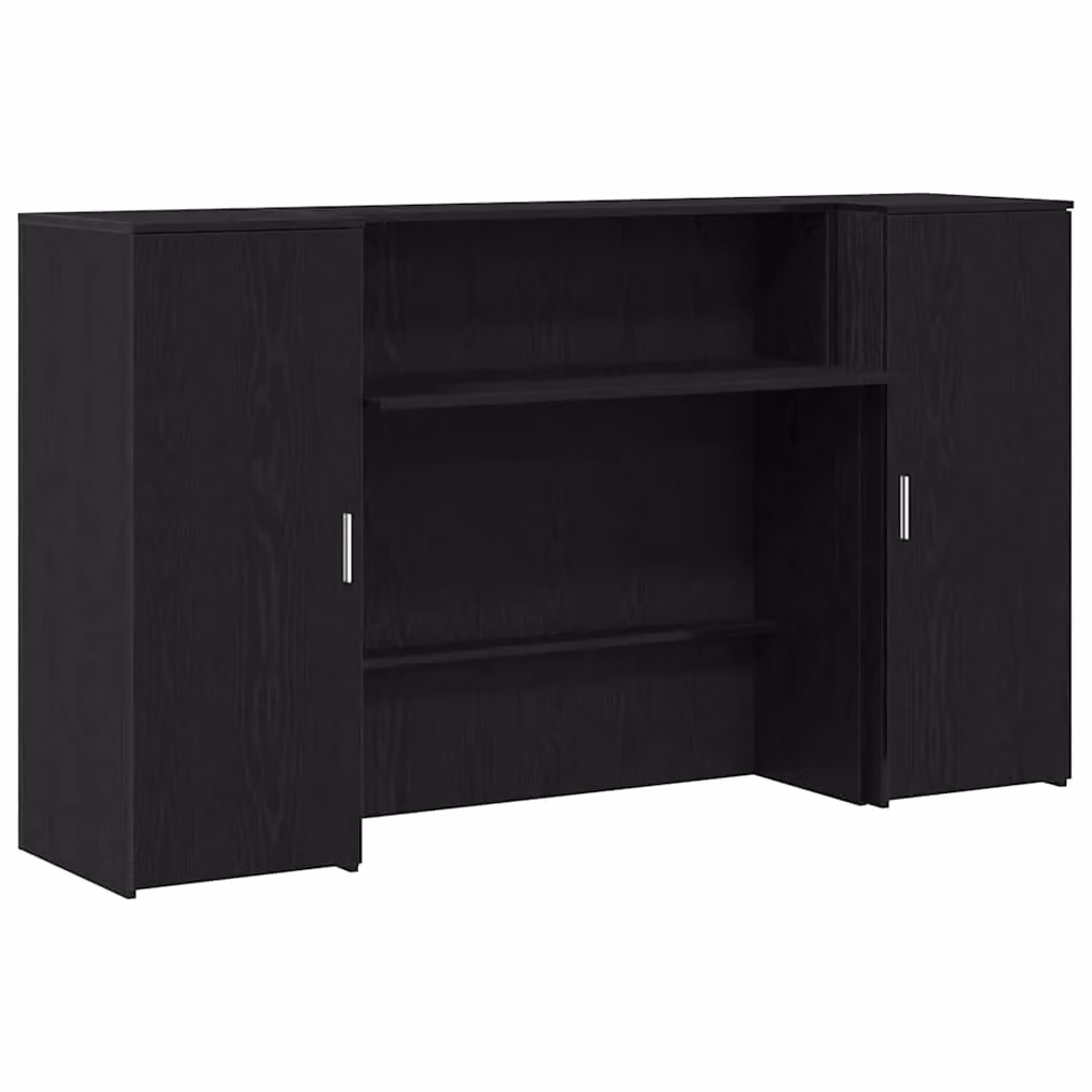 Berkfield Home Black Oak Reception Desk, W/D/H: 180 x 50 x 103.5 cm – 2