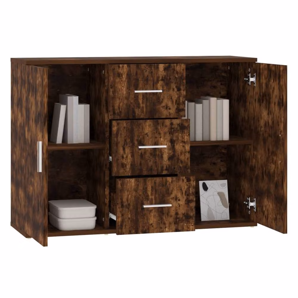 Berkfield Home Smoked Oak Sideboard in Brown, W/D/H: 91 x 29.5 x 65 cm – 3