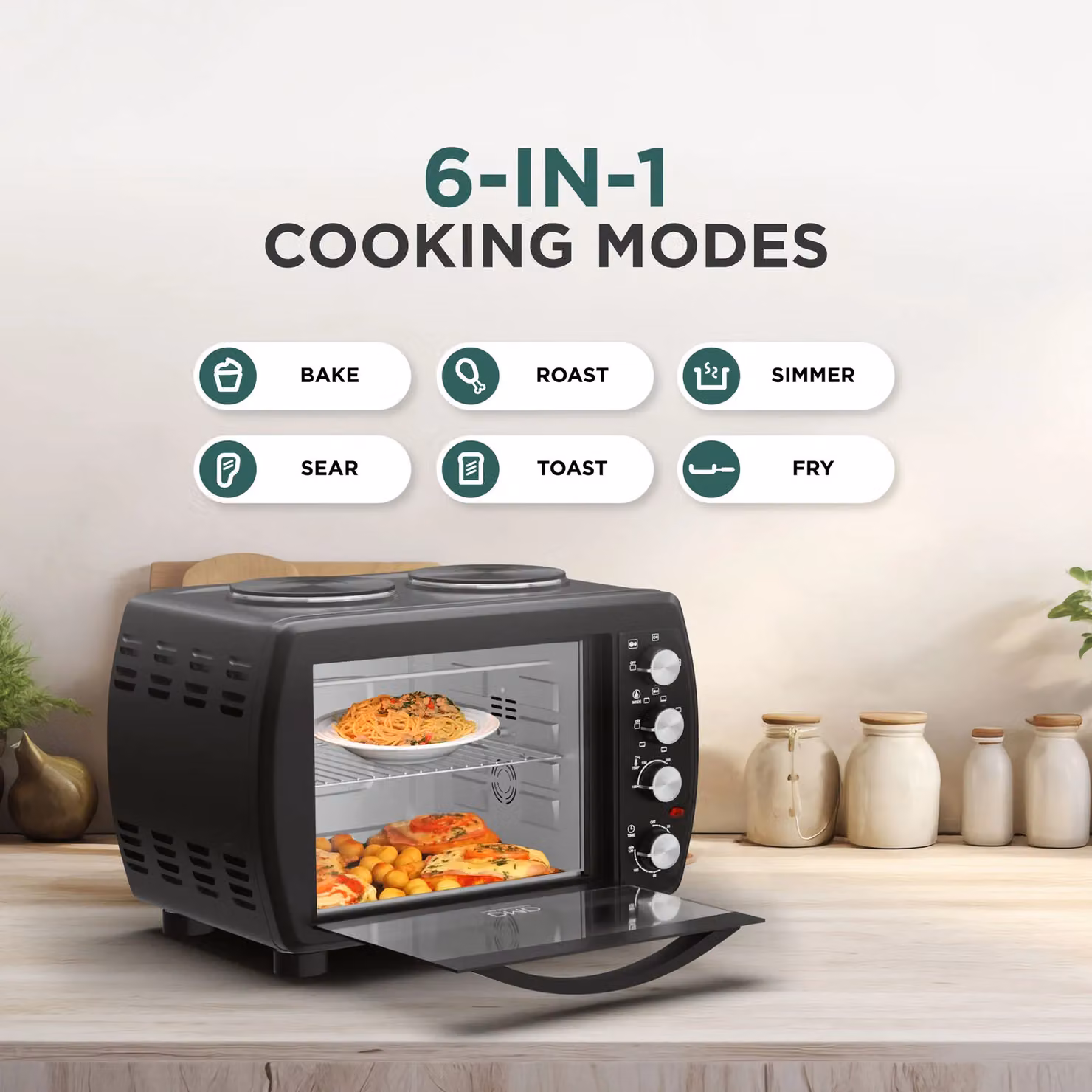 DMD Collective 35L Mini Oven with Hot Plates and Grill in Black – 3