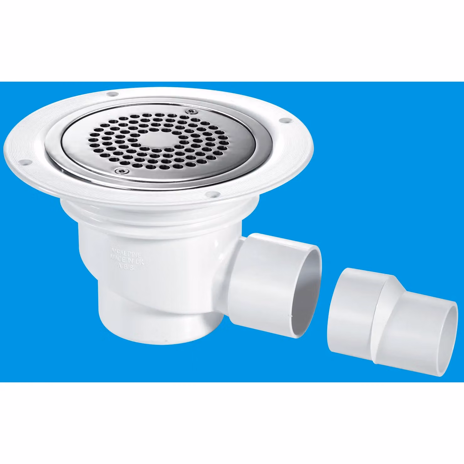 McAlpine TSG1-ANTI/LIG 75mm White Plastic Water Seal Trapped Gully with Clamp Ring and Cover – 2