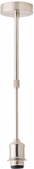 ValueLights Shaw Adjustable Drop Solid Bar Pendant Ceiling Light Fitting in Silver