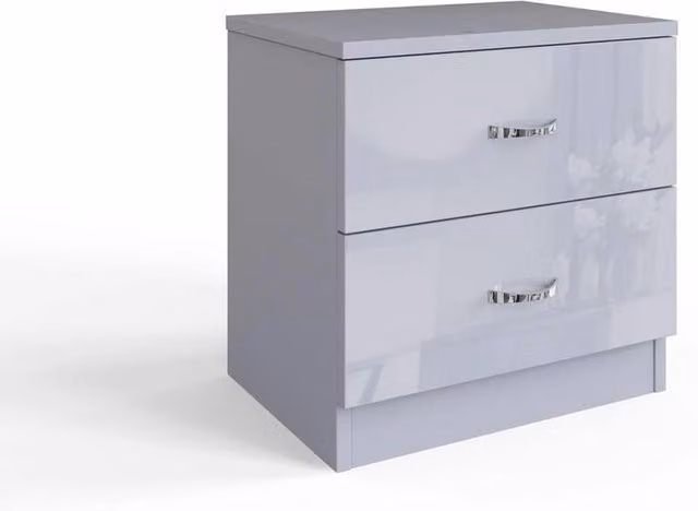 FORGEVIO 2 Drawer Bedside Table Cabinet in Grey, W/D/H: 40 x 40 x 46 cm