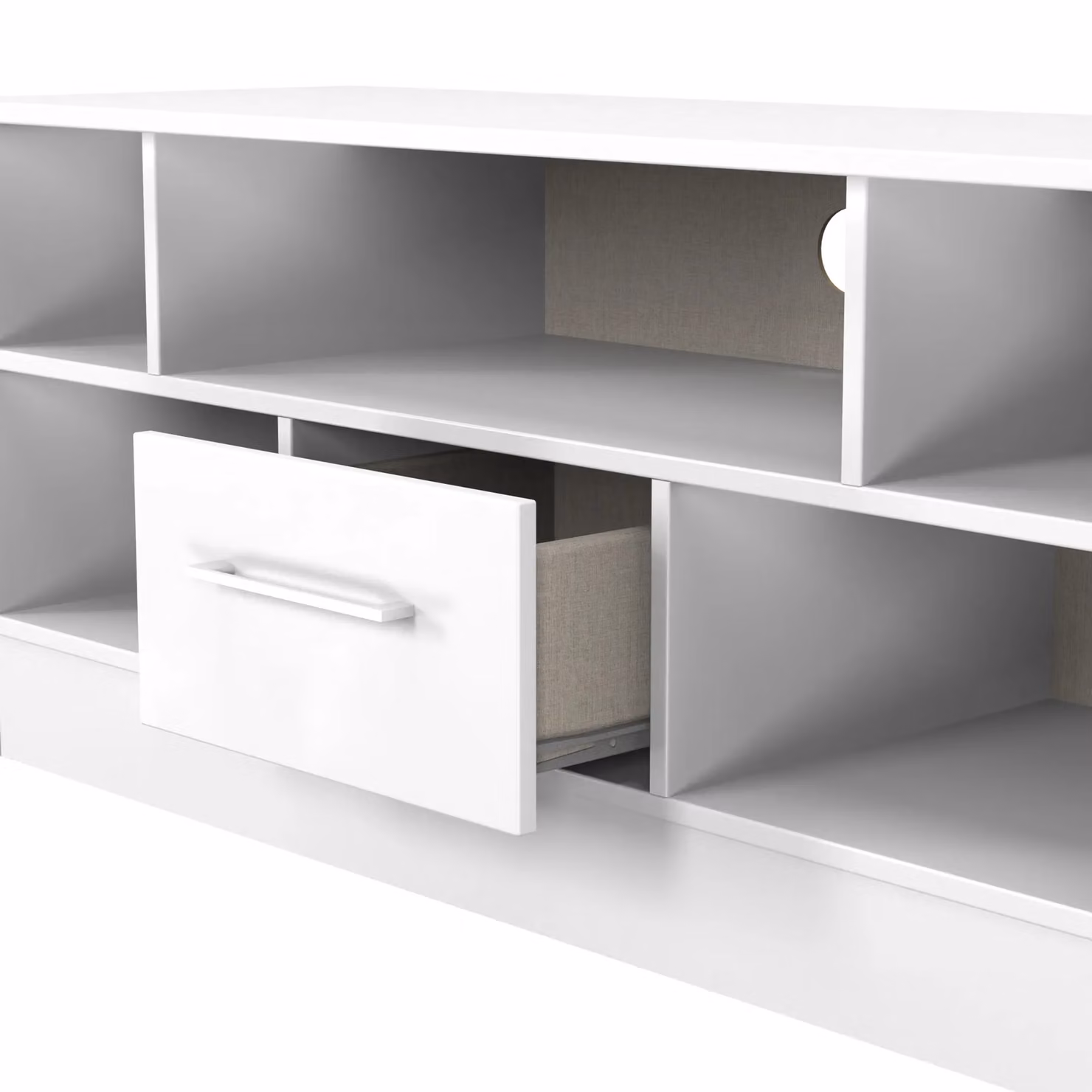Ready Assembled 2 U Gloucester Modern 1 Drawer TV and Media Unit in White – 3