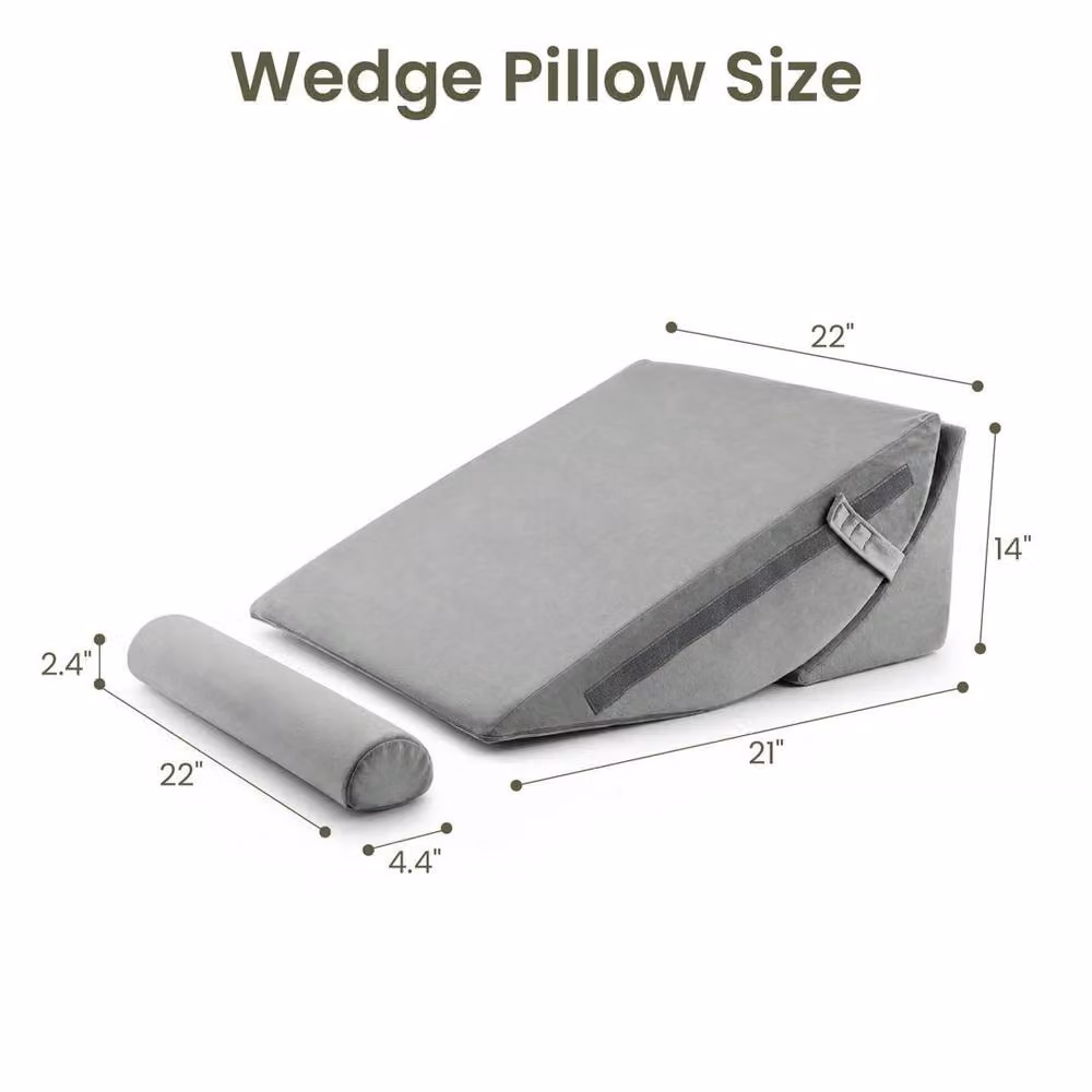 SPETLEK 3 Pack Adjustable Grey Foam Wedge Pillows for Babies – 2