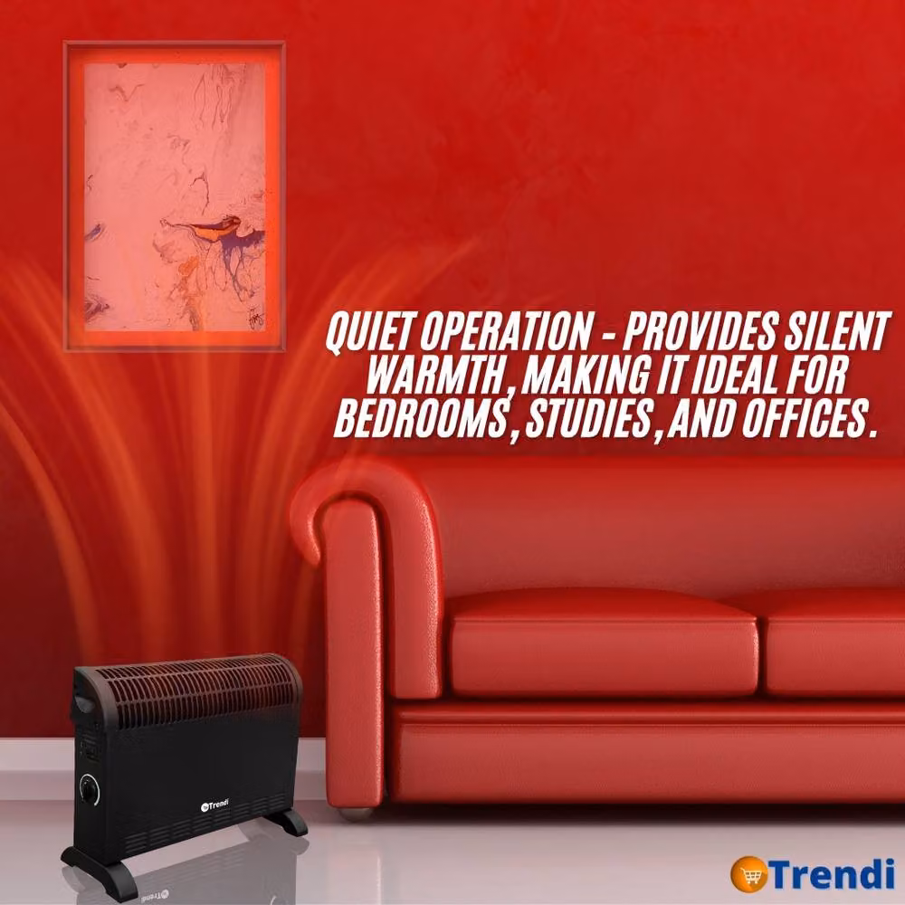 Everything Heaters 2 kW Freestanding Convector Heater in Black with Thermostat and Overheat Protection – 4