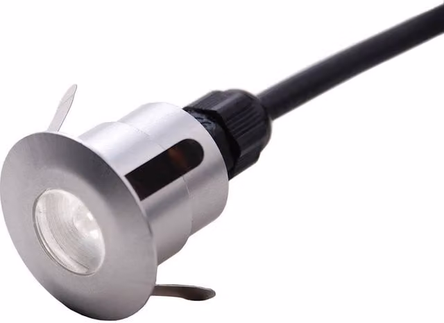 Elstead Lighting Fusion LED Round In-Ground Outdoor Deck Light, Grey Aluminium, IP65