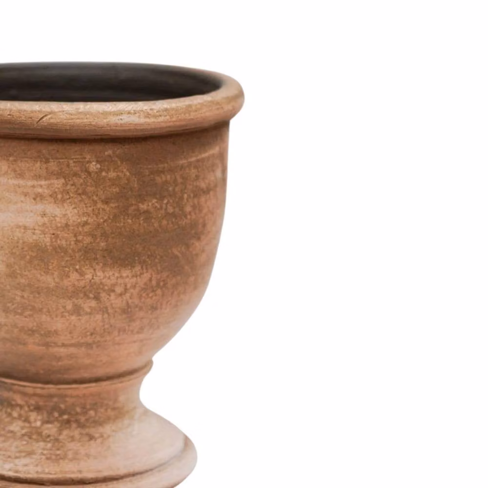 Ivyline York Washed Terracotta Ceramic Urn, Brown, H: 25 cm, D: 21.5 cm – 2