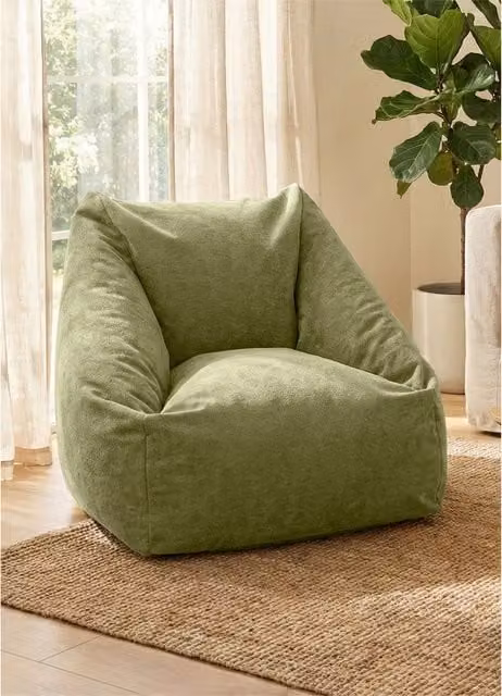 rucomfy Velora Snuggle Chair in Sage Green Fabric with Removable Cover and Carry Handle