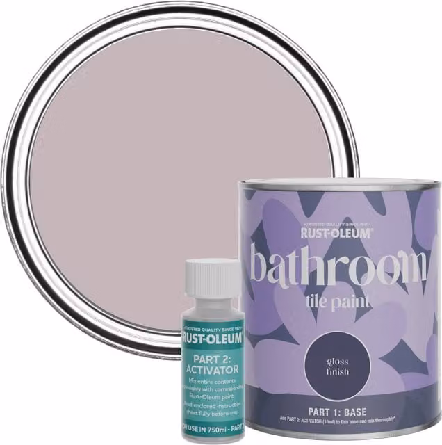 Rust-Oleum Bathroom Tile Paint in Gloss Finish, Lilac Wine, Pink, 750ml