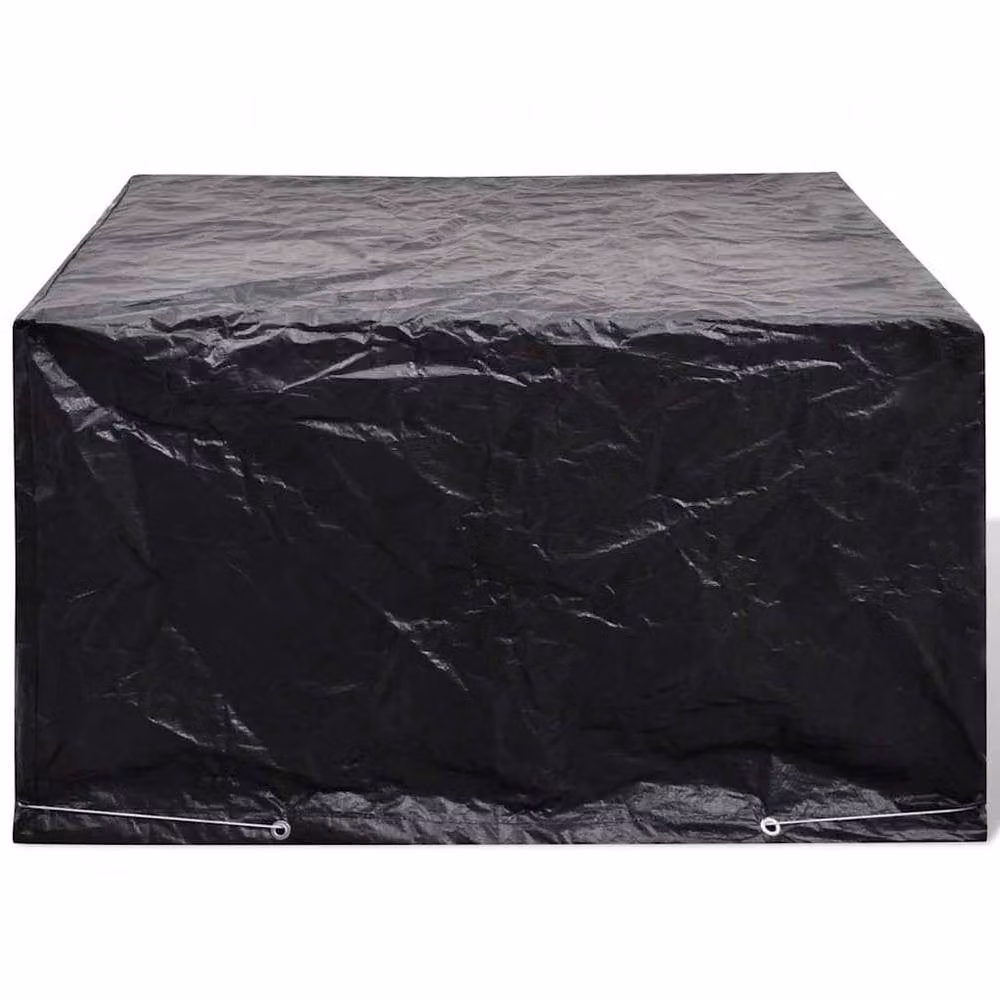 Berkfield Home Water Repellent Garden Furniture Cover for 6 Person Poly Rattan Sets, Black, W: 172 cm, D: 113 cm – 2