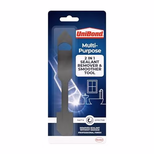 UniBond 2-in-1 Plastic Sealant Remover and Smoother Tool, Black