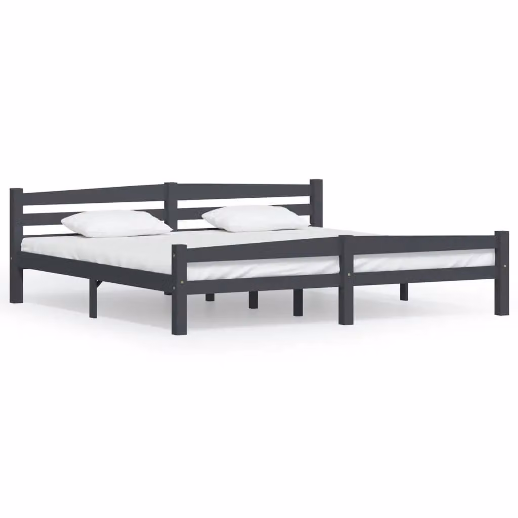 Berkfield Home Modern Solid Pine Bed Frame with Drawers, Grey, 200 x 200 cm – 2