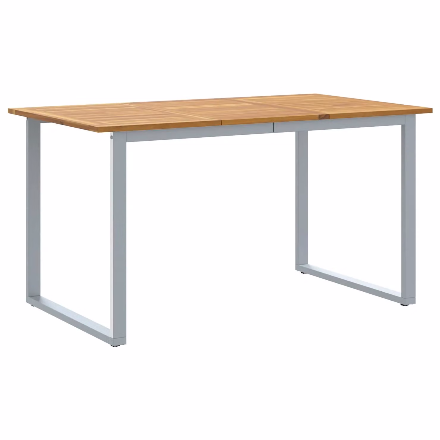 Berkfield Home Outdoor Dining Table in Grey, Steel and Acacia Wood, W/D/H: 140 x 80 x 75 cm – 1