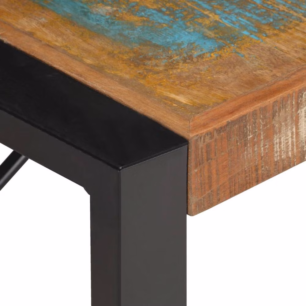 Berkfield Home Industrial Coffee Table in Brown Solid Reclaimed Mango and Teak Wood, W: 140 cm, D: 70 cm, H: 40 cm – 3