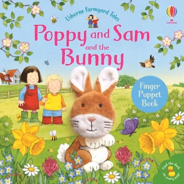 Sam Taplin Poppy and Sam and the Bunny Board Book in Yellow and Multicolour
