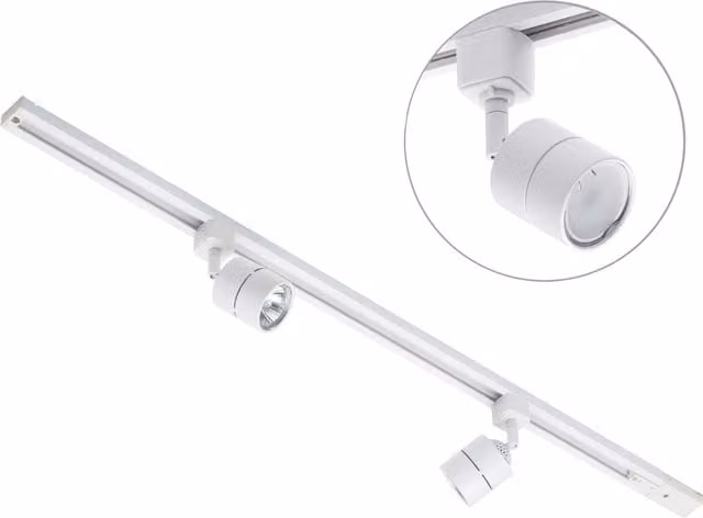 Litecraft White 1m Track Light Kit with 3 Adjustable LED Spotlight Heads