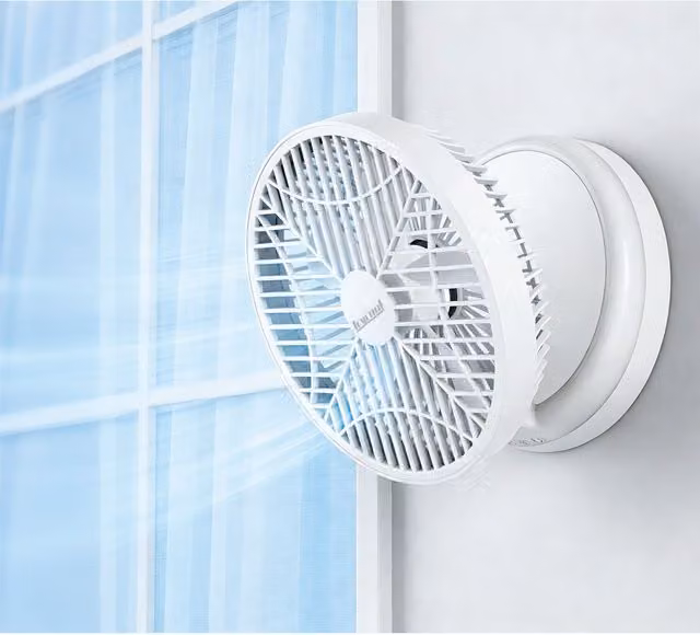 Icycool Rechargeable White Table Fan with Light