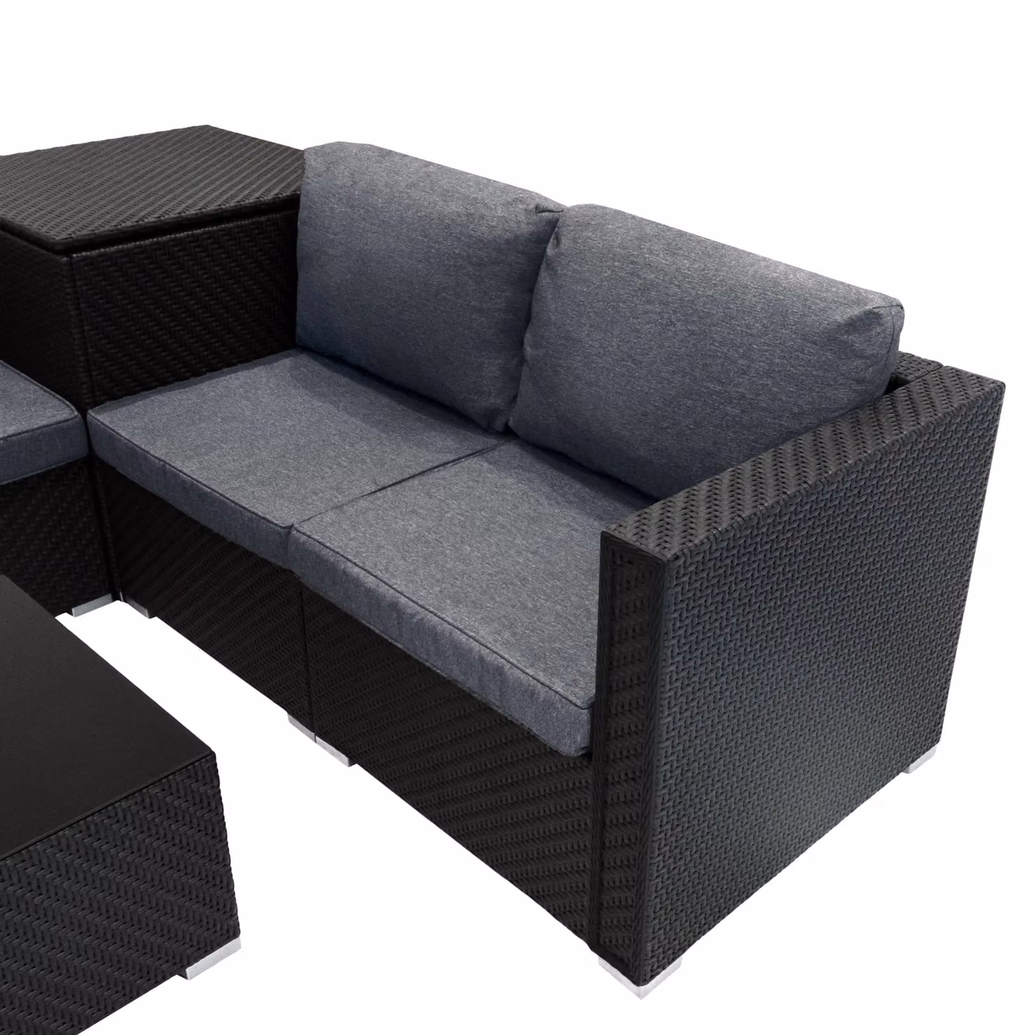 Monstershop Rattan Modular 6 Piece Furniture Set in Black – 4