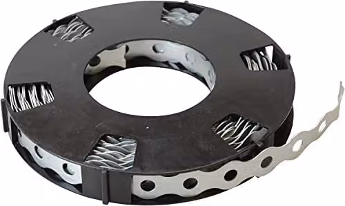 Forgefix Contractor Medium Duty Perforated Galvanised Steel Fixing Band, Silver, 12mm x 10m