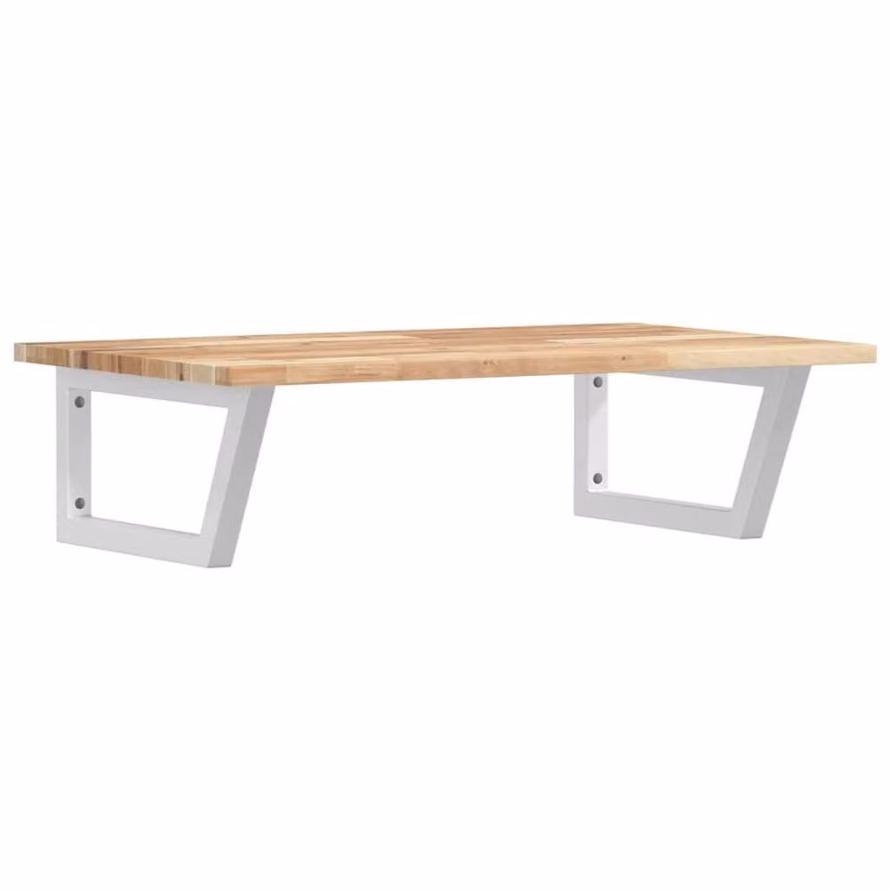Berkfield Home Elegant Wall Mounted Basin Shelf in Brown Acacia Wood and Steel