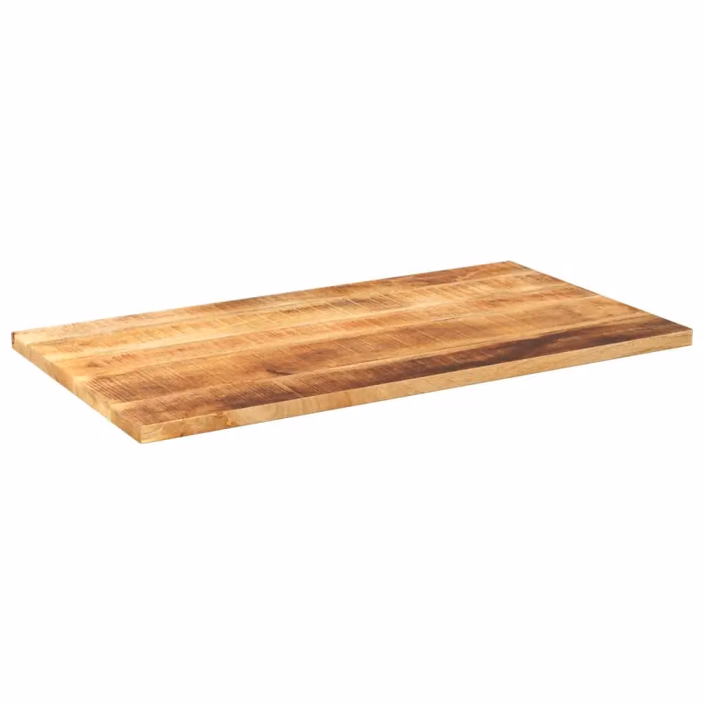 Berkfield Home Rectangular Solid Wood Rough Mango Table Top, Brown, W: 100 cm, D: 70 cm, H: 2.5 cm – 2