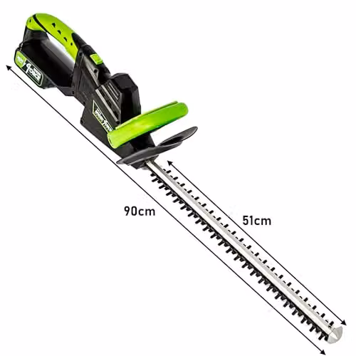 MYLEK Cordless Reciprocating Hedge Trimmer with 51cm Cutting Length and Rechargeable Battery in Black and Green – 2