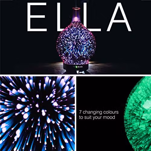 Rio ELLA Bronze Aroma Diffuser, Humidifier and Night Light with 7 LED Colours and 120ml Capacity – 5