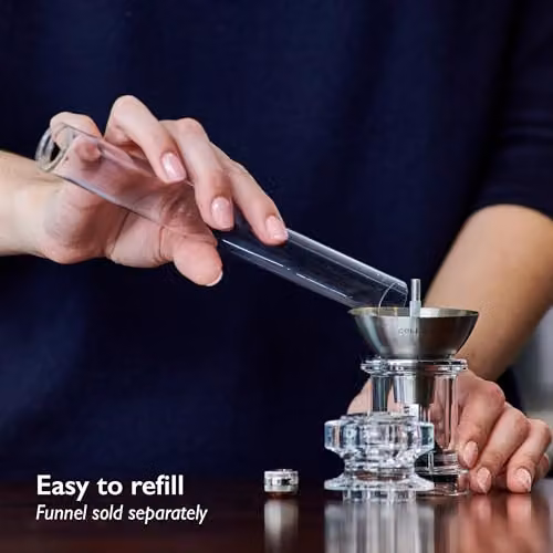 Cole & Mason Transparent Salt and Pepper Grinder Set with Adjustable Coarseness, Height: 11.8 cm – 6