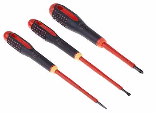 Bahco BE-9881S Ergo VDE Screwdriver Set, 5 Piece, Red and Multicolour – 1