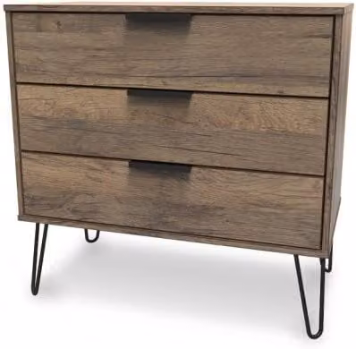 Welcome Hong Kong Mid Century 3 Drawer Chest of Drawers in Brown
