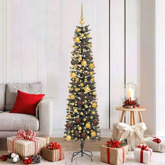 Berkfield Home Artificial Christmas Tree with Stand, Green, H 180 x W 50.5 x D 50.5 cm