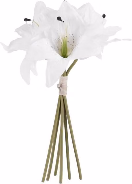 KDMD White Lily Artificial Flower Bouquet for Wedding and Tabletop Decor
