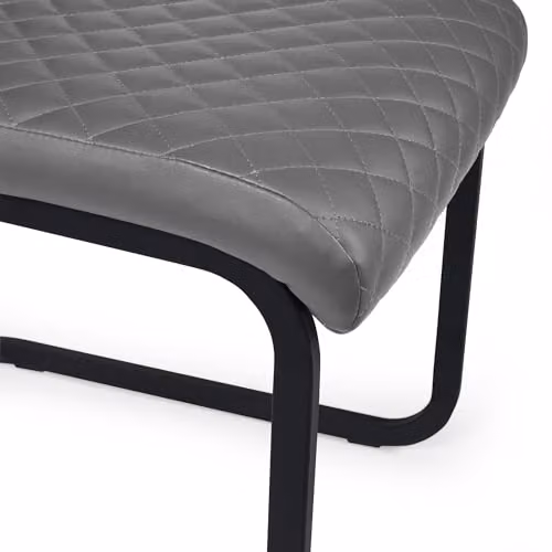 Julian Bowen Xavier Set of 4 Modern Grey Faux Leather Dining Chairs with Black Cantilever Legs, H 100 x W 43 cm – 9