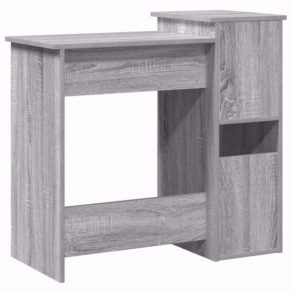 Berkfield Home Computer Desk with Shelves in Grey Sonoma, W/D/H: 84 x 40 x 78 cm – 5
