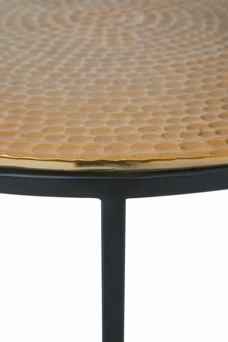 Fifty Five South Orsina Set of Three Modern Round Metal Nesting Tables in Black, Gold and Silver – 4