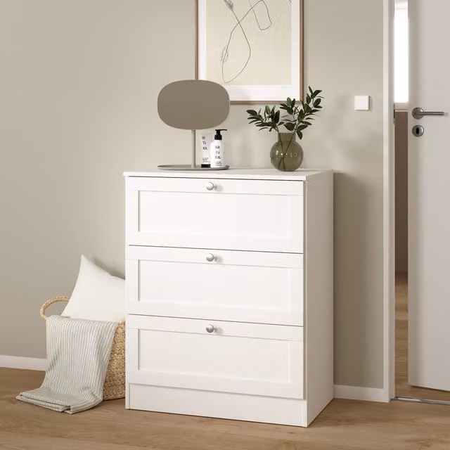 Furniture To Go Scandinavian Style 3 Drawer Chest in White