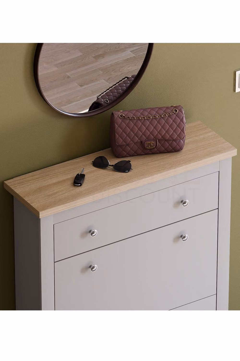Vida Designs Arlington Compact Hallway Shoe Storage Cabinet Unit in Grey – 3