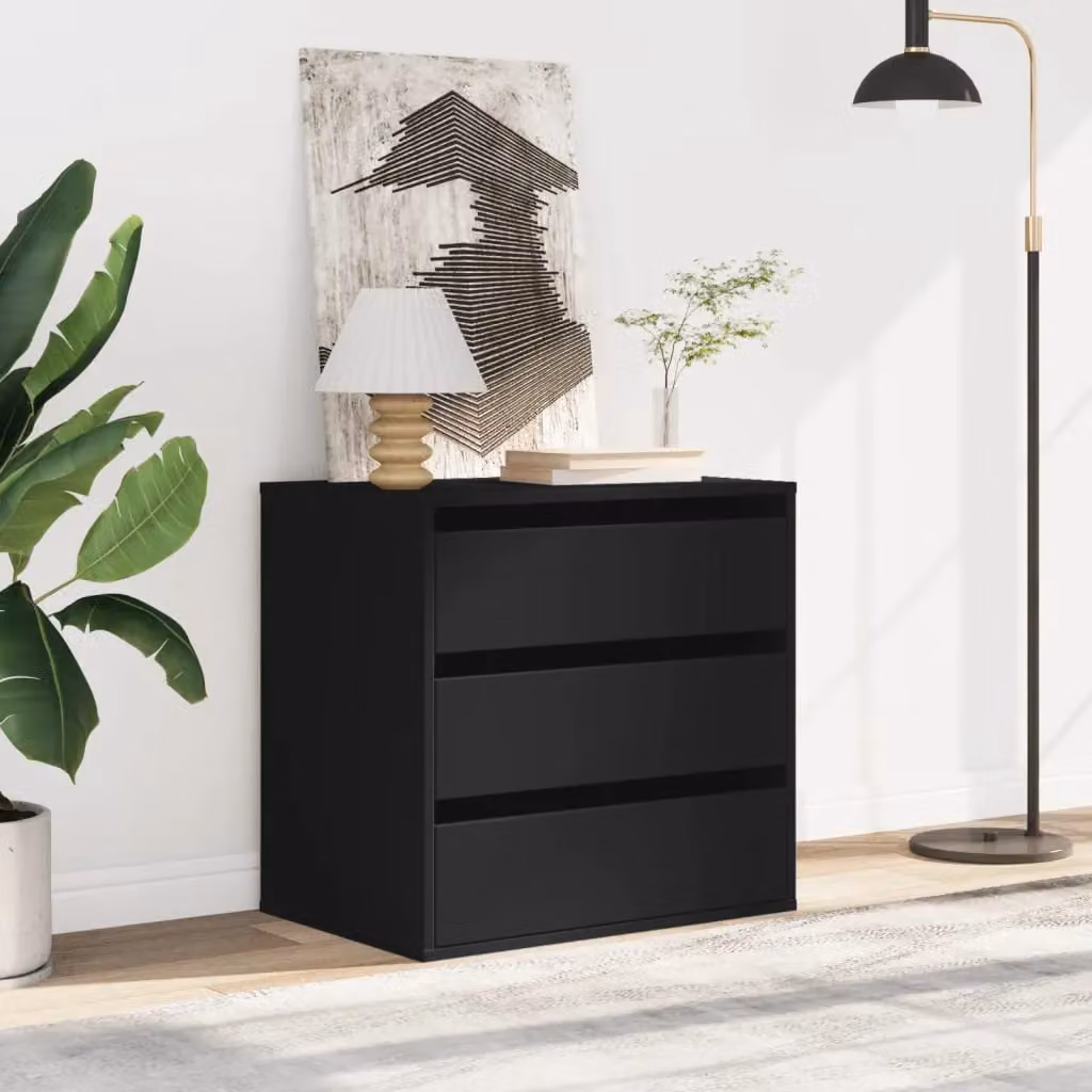 Berkfield Home Corner Chest of Drawers in Black, W/D/H: 60 x 41 x 58 cm – 3