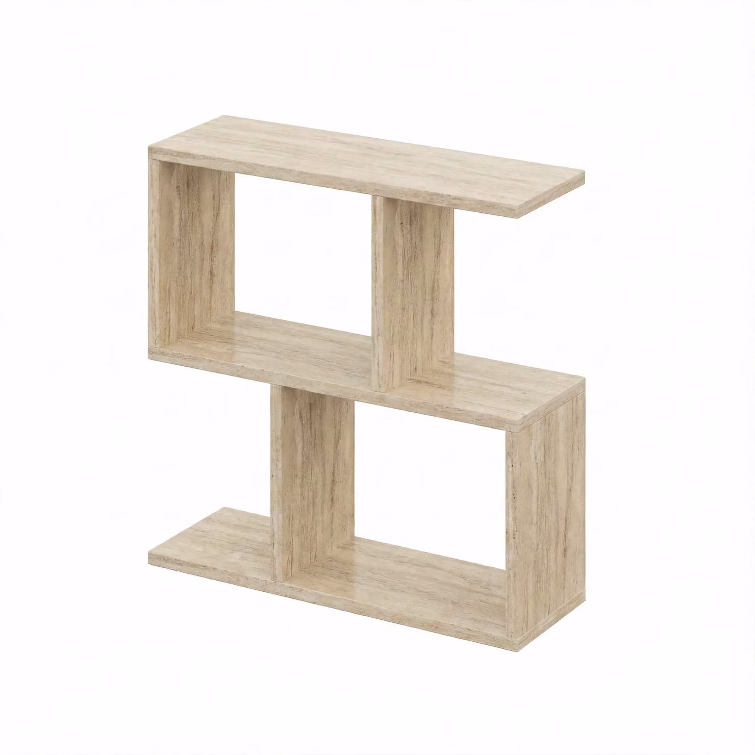 Decortie Homemania Modern 4-Compartment Side Table in Beige Natural Stone, W/D/H: 60 x 60 x 19.5 cm – 2