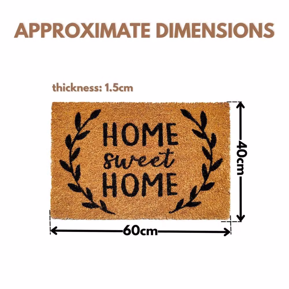 Marco Paul Heavy Duty Natural Coir Door Mat in Brown, W: 40 cm, D: 60 cm – 2
