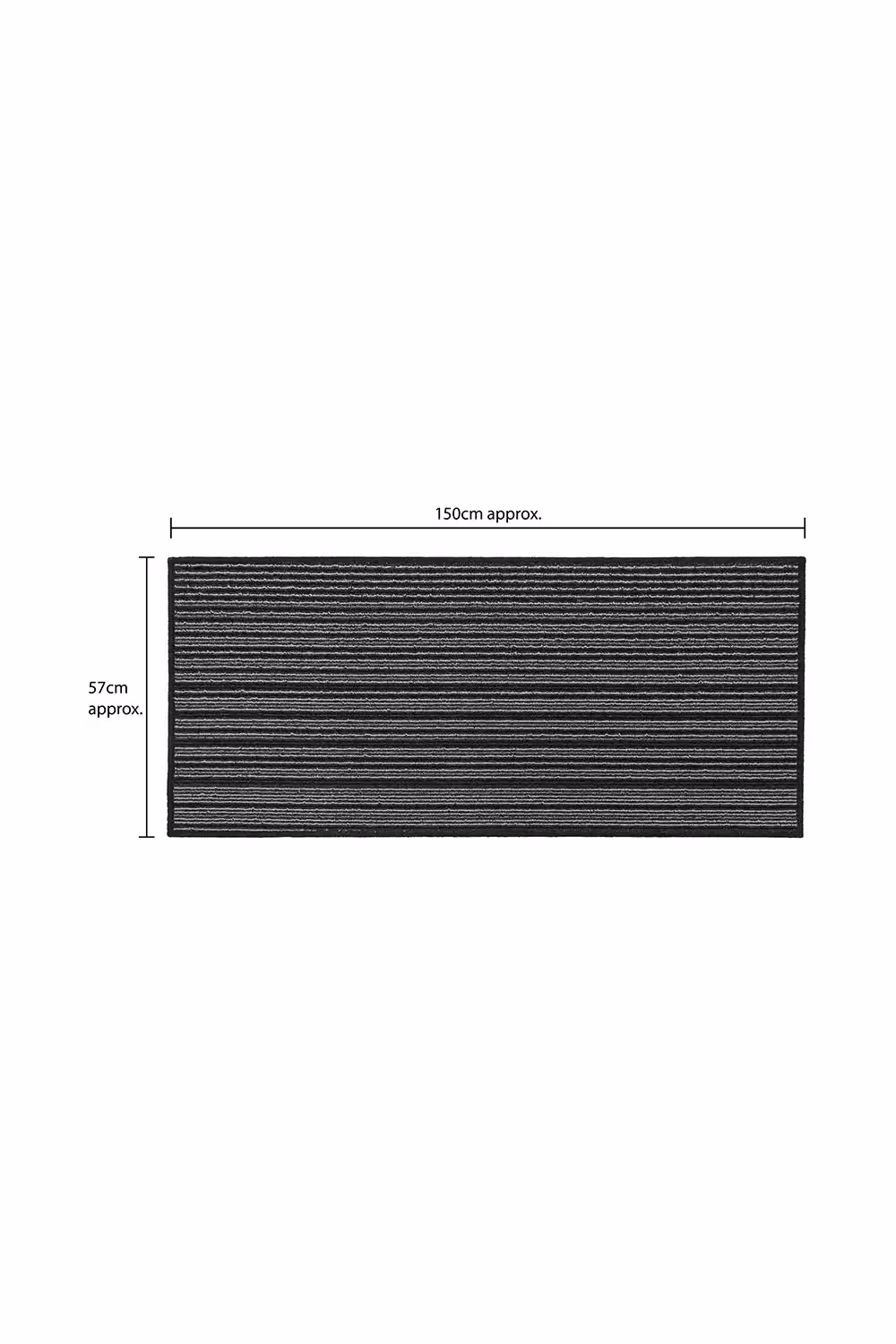 JVL Arona Striped Machine Washable Latex Backed Runner Doormat, Black, W: 57 cm, L: 150 cm – 4