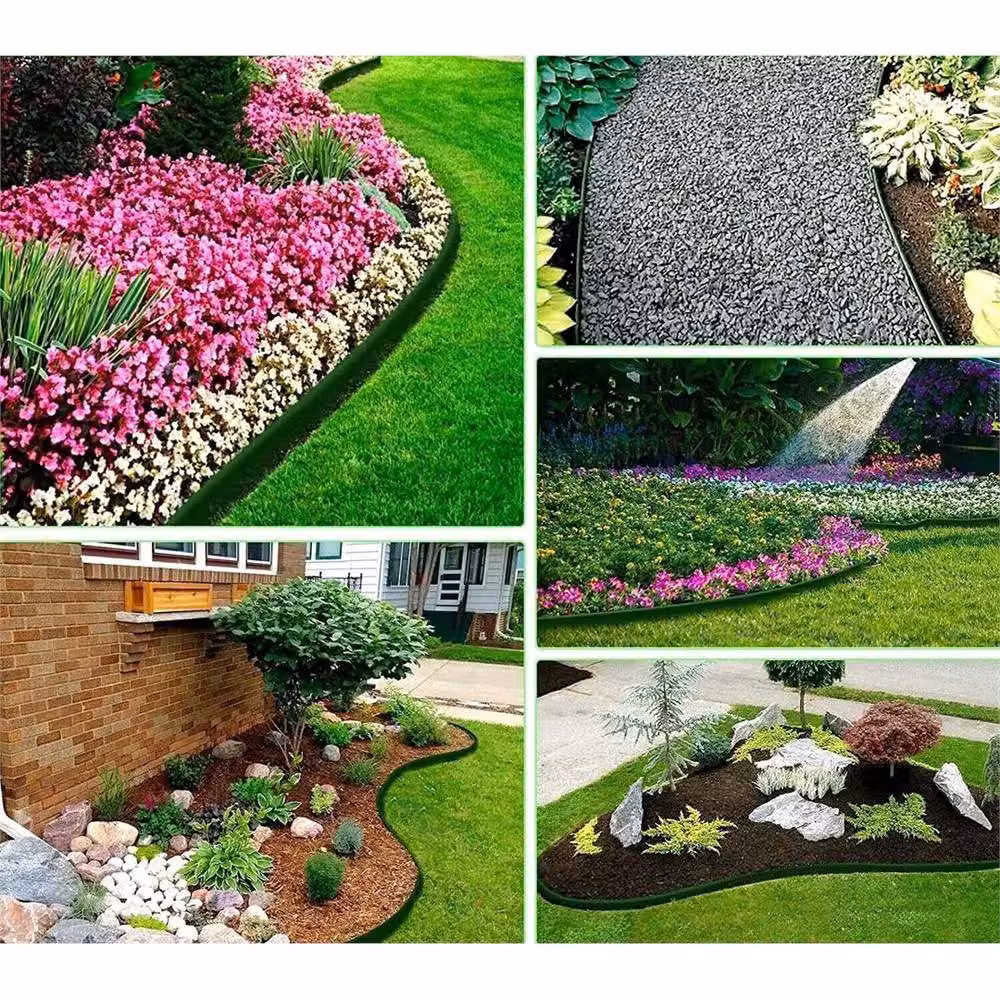 Nordara Green Plastic Garden Lawn Edging Border 10m with 30 Pegs – 3