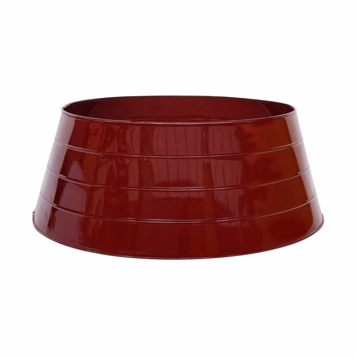 Ivyline Metal Christmas Tree Skirt in Bordeaux Red, H: 26 cm, W: 67 cm – 1