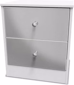 Welcome Furniture Padstow 2 Drawer Small Bedside Table in White