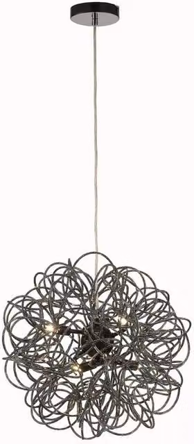 Cassidy Spherical Interwinding Aluminium 6 Light G9 Ceiling Pendant in Black