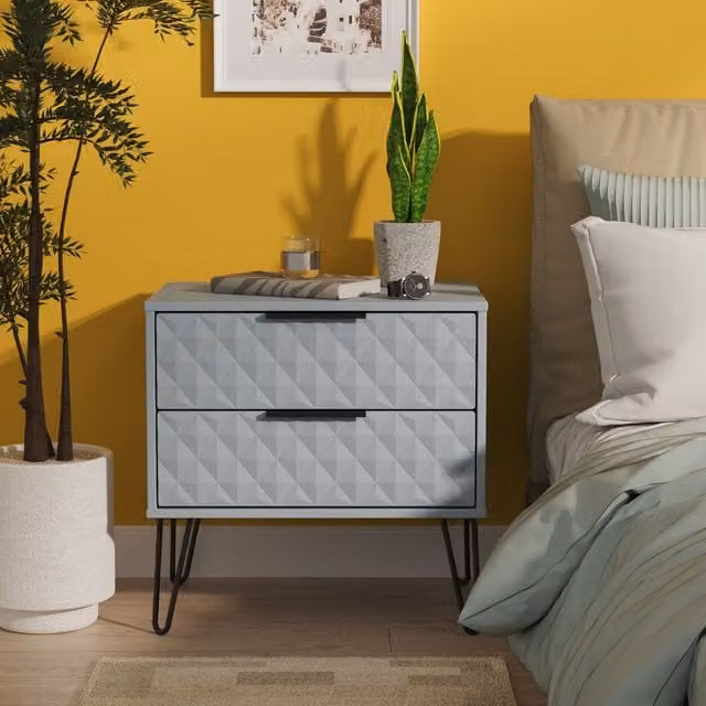 2 U Islay 2 Drawer Side Table in Light Blue and Black