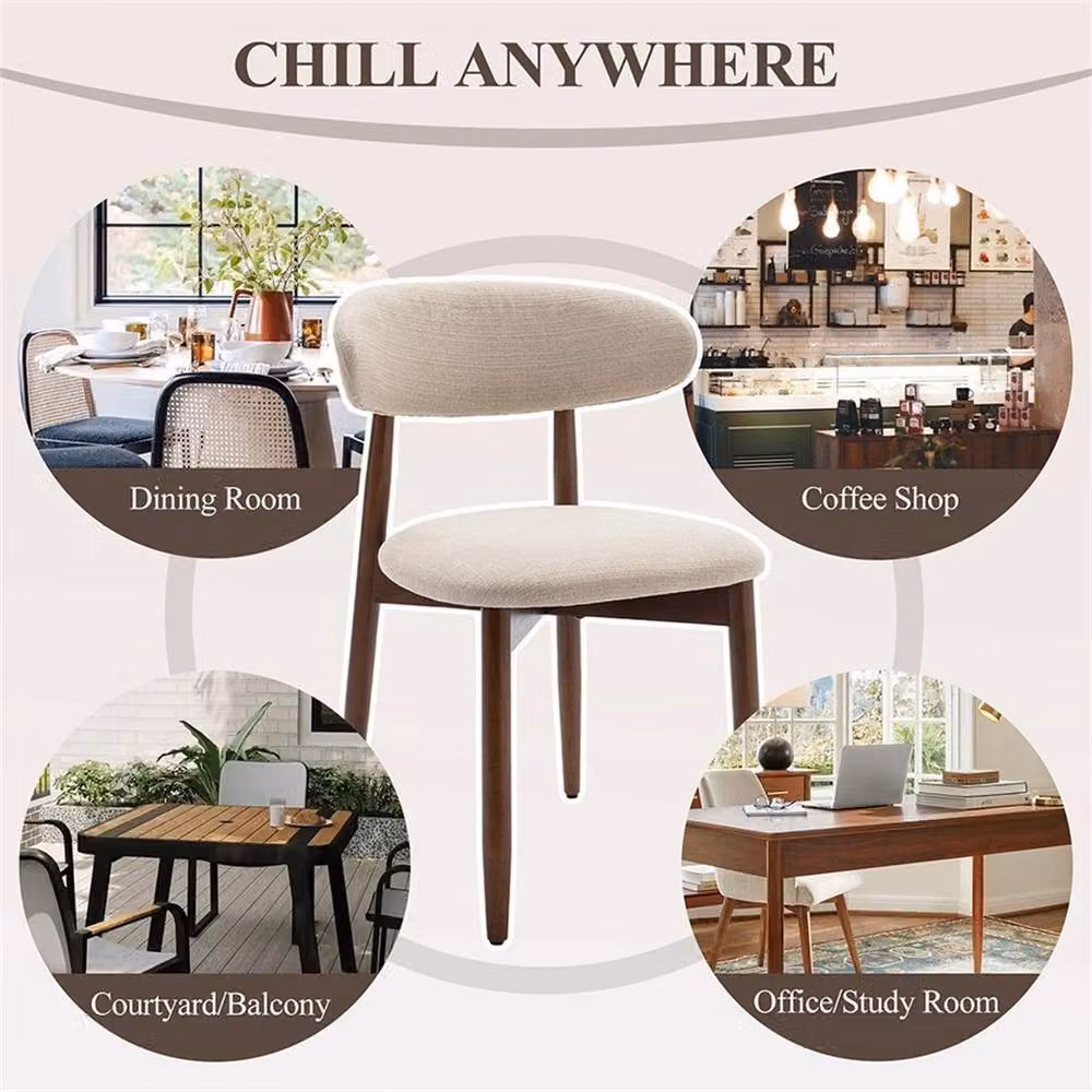 Nordara Set of 2 Beige Upholstered Oak Dining Chairs – 3