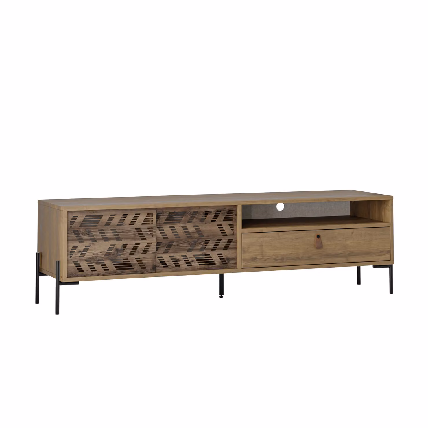 Decortie Dionysos Modern TV Unit and Media Stand in Brown, 2 Pack – 3